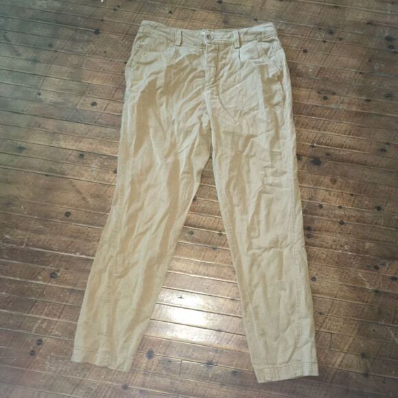Anthropologie tan embroidered lightweight size 27 relaxed pants - Picture 1 of 3